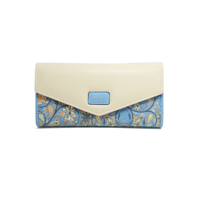 

Small Floral women wallets envelope wallet triple buckle long womens purses fashion high quality laides clutch bag