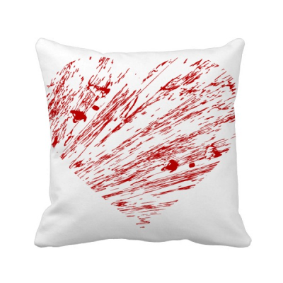 

Heart Red Valentines Day Drip Square Throw Pillow Insert Cushion Cover Home Sofa Decor Gift