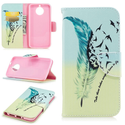 

BEFOSPEY Painting PU LeatherSoft TPU Card Slot Stand Wallet Case For Motorola Moto G5S 52"2017