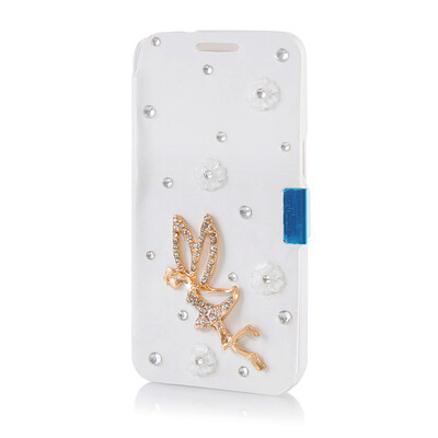 

MOONCASE Luxury Flower Crystal Leather Side Flip Wallet Pouch Case Cover for Samsung Galaxy Express 2 G3815
