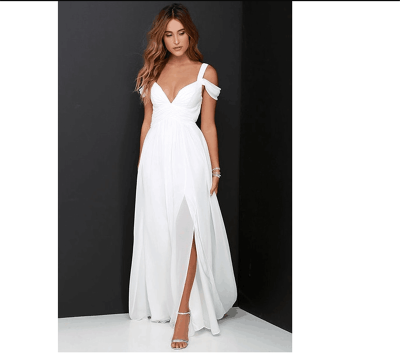 

Womens V-Neck Backless Chiffon Maxi Dress