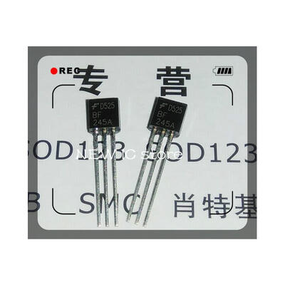 

10pcs/lot 100% NEW ORIGINAL BF245A JFET N-Channel 30V 25mA 300mW TO-92 Free Shipping