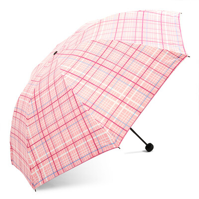 

Paradise umbrella fashion classic strip lattice umbrella tri-fold hit vinyl PPF UP UV protection umbrella 33346E