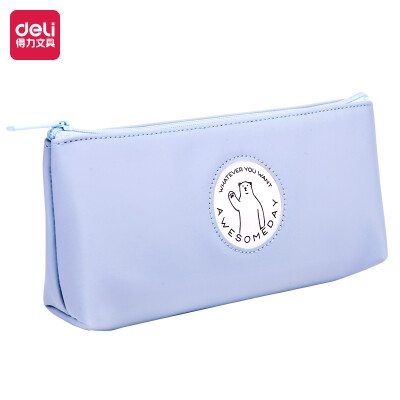 

Deli deli dirt-resistant waterproof pencil case student stationery box dumpling type multi-function pen bag star blue 66797