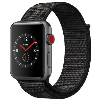 

Apple Watch Series 3 Smart Watch (GPS + сотовая сеть 42 мм Глубокий космический серый алюминиевый металлический корпус Черный спортивный ремешок MRQK2CH / A)