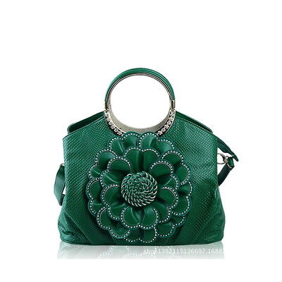 

Brands lady leather handbag new 2016 fashion womens shoulder bag big rose flower bag high quality messenger bag tote bag