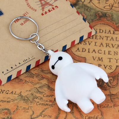 

новый фильм "белый большой герой 6 baymax белые пластиковые кольца брелок 4 см.