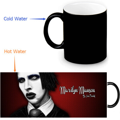 

Marilyn Manson 350ml/12oz Heat Reveal Mug Color Change Coffee Cup Sensitive Morphing Mugs Magic Mug Milk Tea Cups