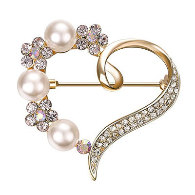 

Yoursfs Heart Brooch для женщин Cluster Micro Pave Clear Австрийский кристалл Love Heart Brooch Pin