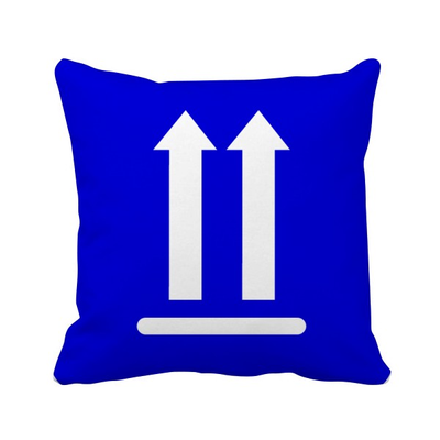 

Upwards Blue Square Warning Mark Square Throw Pillow Insert Cushion Cover Home Sofa Decor Gift
