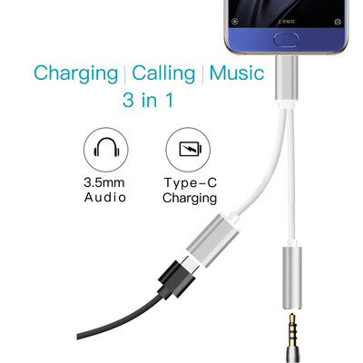 

USB C Audio Adapter USB Type-C to 3.5mm Female&Type-C Charge iSky Original
