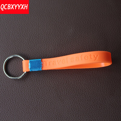 

Silicone Braided Woven Rope Double Rings Fit DIY bag Pendant Key Chains Holder Car Keyrings Men Women Keychains