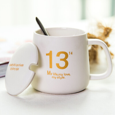 

【Jingdong Supermarket】 Porcelain Soul Creative Ceramic Cup Couple Cups Coffee Cups with Straps Marks Mugs Milk Cups H2O Black