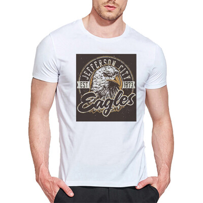 

Mens O Round Neck Casual Short Sleeves Fashion Cotton T-Shirts Eagle Head Picture 3D Digital Print