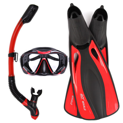 

Whale Professional Water Sports Swim Diving Mask Fins Adult Flexible Comfort Swimming Fins Dry Snorkel Breathing Tube Submersible