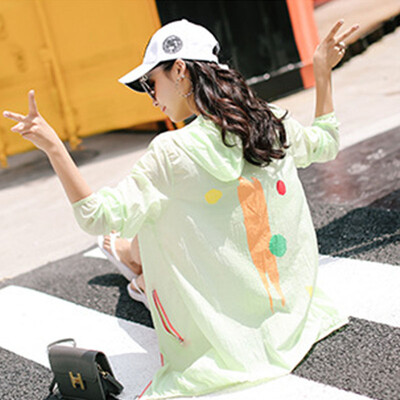

LAXJOY sun protection long-sleeved breathable beach coat top green