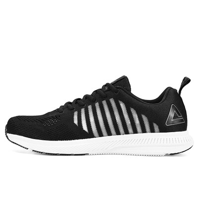 

PEAK mens running shoes lightweight breathable professional sports shoes DH720861 black big white 43 yards
