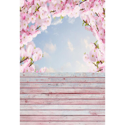 

Pink Blossom arch Photo Backdrop 57FT Vinyl Fabric Cloth Digital Printing Wedding photo Background -3103