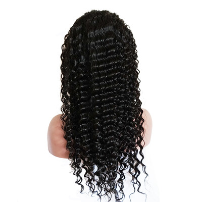 

Osolovely Hair 9A Grade Virgin Human Hair Deep Wave Full Lace Wig Natural Hairline Bleached Knots Wig With Baby Hair