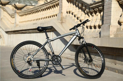 

21 Speed Mountain Bike 26-Inch High-Carbon Steel Dual Disc Brakes One Wheel Speed Damping Men Women Student Bicycle