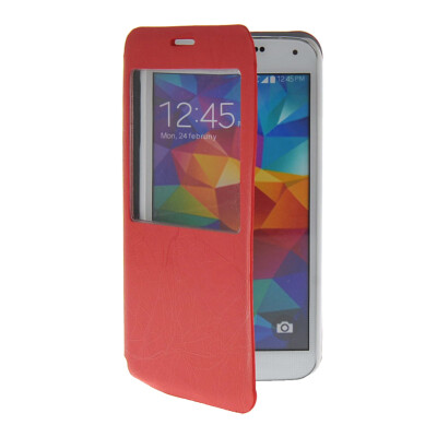 

MOONCASE View Window Leather Side Flip Pouch Slim Shell Back чехол для Samsung Galaxy S5 I9600 Red