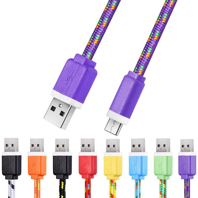 

1M Micro USB плоский плетеный адаптер для зарядного устройства для кабельного адаптера для смартфонов Android