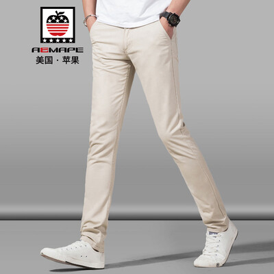 

AEMAPEAmerican Apple Casual Pants Mens Slim Straight Free Iron Mens Feet Pants Fashion Business Casual Pants 8528XXK Dark Blue 34