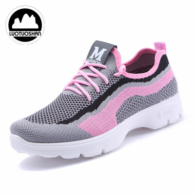 

Ladies fashion breathable Super light non-slip Leisure sports shoes Thick soles Running shoes Walking shoes lace-up Womens shoes