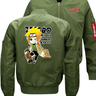 

MINATO One piece Bomber Flight Flying Jacket Winter thicken Warm Zipper Men Jackets Anime Mens Casual Coat
