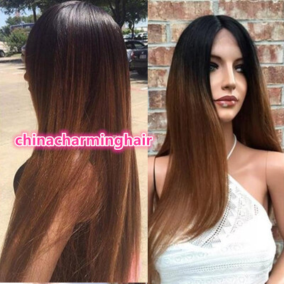 

Silky Straight Ombre full lace Human Hair Wigs For Women 1B 30 Glueless Full Lace Human Hair Wigs Two Tone Lace Wigs