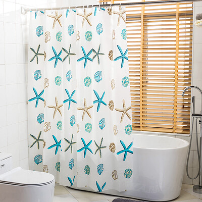 

Duomei recall stainless steel shower curtain rod shower curtain set free punching multi-purpose multi-function retractable 70CM-110CM starfish suit
