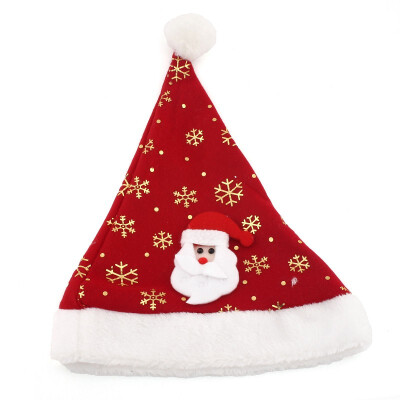 

1Pcs Christmas Snowflake Carton Hat Velvet Cap Santa Claus