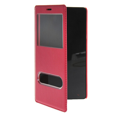 

MOONCASE View Window Leather Side Flip Pouch Stand Shell Back ЧЕХОЛ ДЛЯ XiaoMi Red Rice Note (5.5 inch) Hot pink