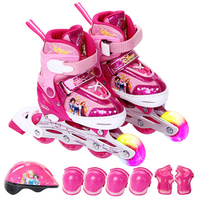 

Disney children's skate shoes suit adjustable flash men and women breathable skates Princess DCY41037-D 27-30