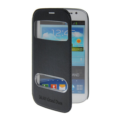 

MOONCASE View Window Leather Side Flip Pouch Stand Shell Back ЧЕХОЛ ДЛЯ Samsung Galaxy Grand Duos i9080 i9082 Sapphire