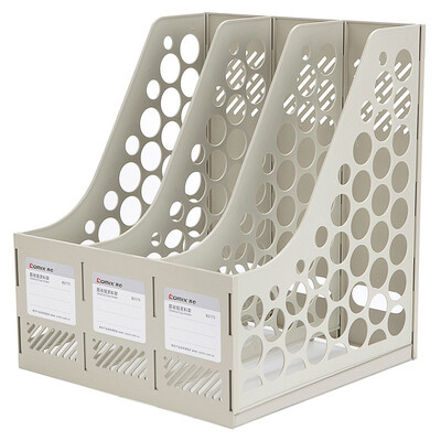 

Comix B2173 Economy Triple File Basket Information Frame File Box Document Frame Gray Office Stationery
