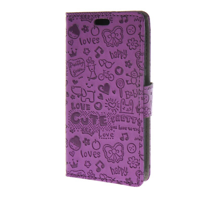 

MOONCASE Magic Girl lovely Flip Pouch Card Holster PU Leather Wallet чехол для HTC Desire 320 Purple