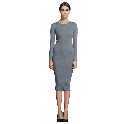 

POPBASIC Women's High Strech Sexy Long Sleeve Slim Party Bodycon Pencil Dress