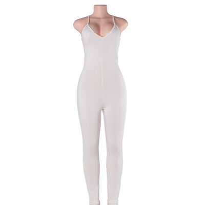 

Yizenge Casual New Style 2018 Solid Color Romper Playsuit V-Neck Sleeveless Bodycon Cotton GreyBlack Rompers Womens Jumpsuit