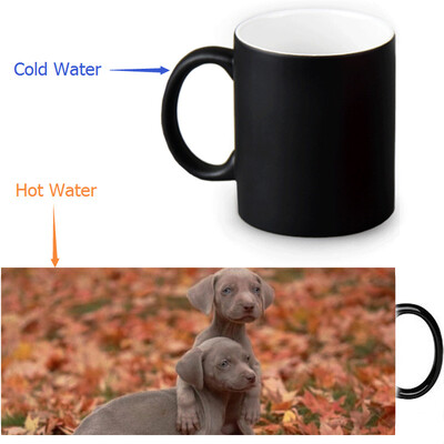 

Weimaraner 350ml/12oz Heat Reveal Mug Color Change Coffee Cup Sensitive Morphing Mugs Magic Mug Milk Tea Cups