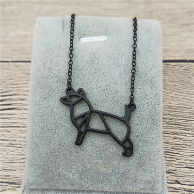 

New Origami Chihuahua Necklace Chihuahua Charm Female Male Gift Necklace Fashion Women Jewellery Geometric Jewellery
