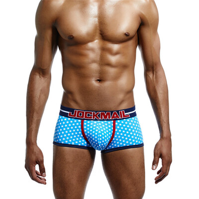 

JOCKMAIL Mens Cotton Boxer Briefs Star Logo Cartoon Home Pants Sweat-comfortable