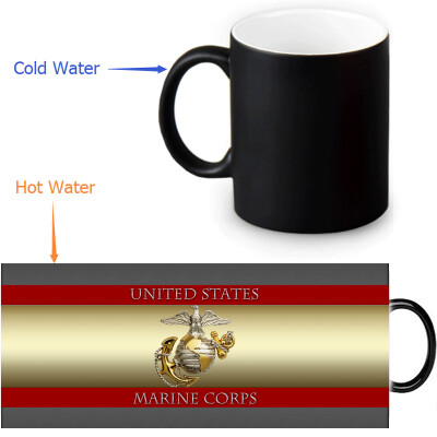 

USMC 350ml/12oz Heat Reveal Mug Color Change Coffee Cup Sensitive Morphing Mugs Magic Mug Milk Tea Cups