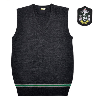 

Knitted Vest Sweater Slytherin House Uniform Unisex Fashion V-neck Vest Cosplay Costume