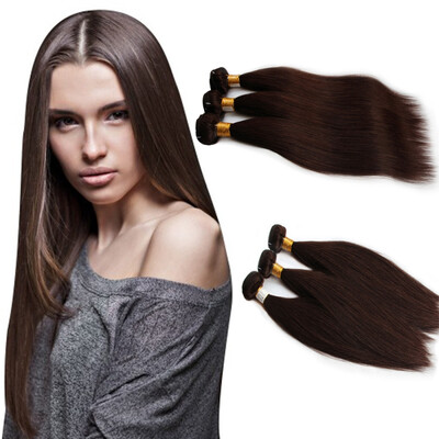 

Nami Hair 3Bundles Темно-коричневый 2 # Цветные бразильские прямые волосы для наращивания волос12 "-26" Без выпадения без татуировки Бесплатная доставка