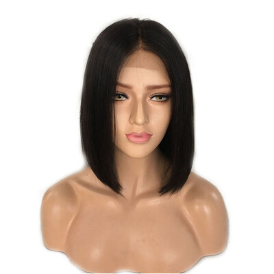

Osolovely Hair Human Hair Short Bob Wigs For Black Women Brazilian Straight Hair Lace Front Human Hair Wigs Bleached Knots