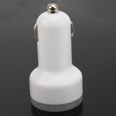 

White Double USB Car Travel Power Chargers Adapter For iPhone4/iPad Universal