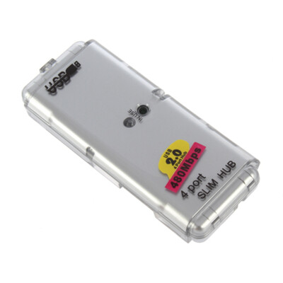 

4 Port Slot USB 2.0 Hub Splitter Adapter for Laptop PC Computer Notebook