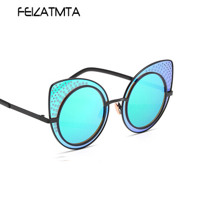 

FEIZATMTA Cat глаз солнцезащитные очки женщин Rhinestone сексуальные солнцезащитные очки Роскошные горячие продажи сплава Frame UV400 очки леди Oculos