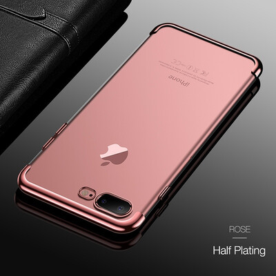 

Soft TPU Transparent Case for iphone 8 plus Ultra Thin Electroplating Case for iphone 8 Cases Silicone Colored Frame Cover